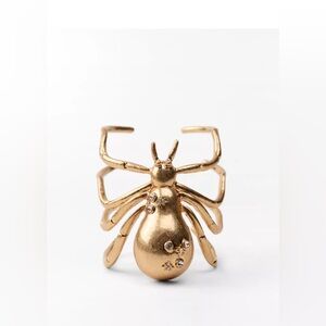 Gold Spider Bracelet with Rhinestones